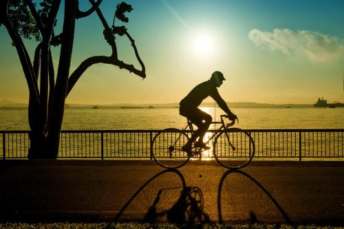 Cyclist against Sunrise