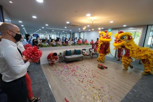 Company Office Opening Ceremony with lion dances