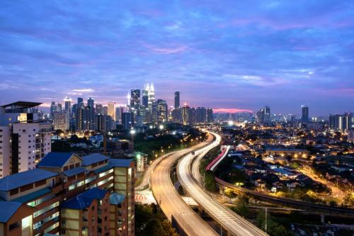 Kuala Lumpur City Skyline During Sunset