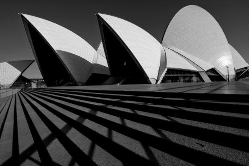 Sydney Opera House in monochrome