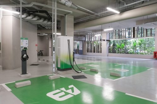 EV charger in commercial building