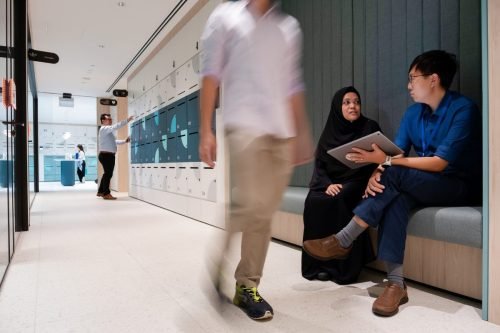 Employees in a modern office